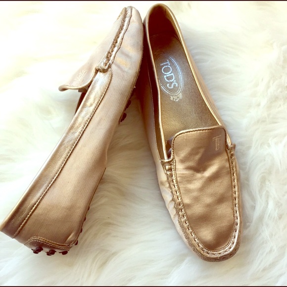 Tod’s Gold Loafers - Picture 1 of 5